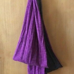 Purple and gray reversible cowl scarf NT